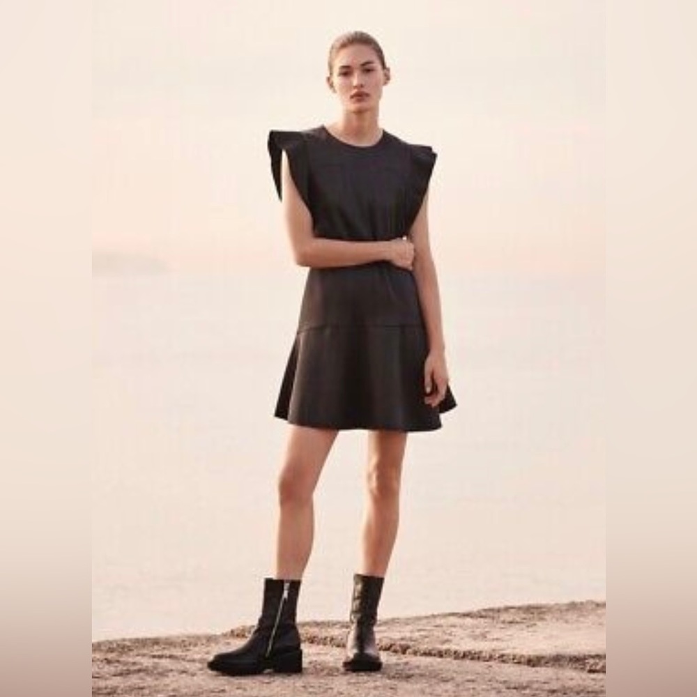 Ruffle Sleeve Black Dress - H&M Studio Collection